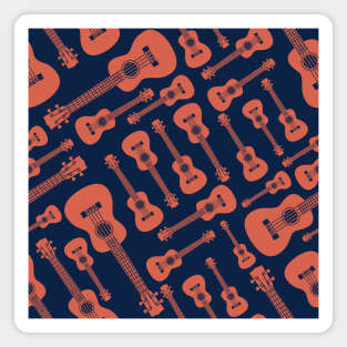 Ukulele Seamless Pattern Brown Magnet